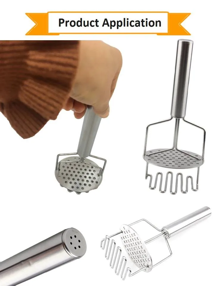 Stainless Steel Food Processor,Durable Potato Press,Dualaction