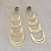 Blue Sapphire Stud With Nice Hammered Design Drop Earring Latest Design jewelry Forever