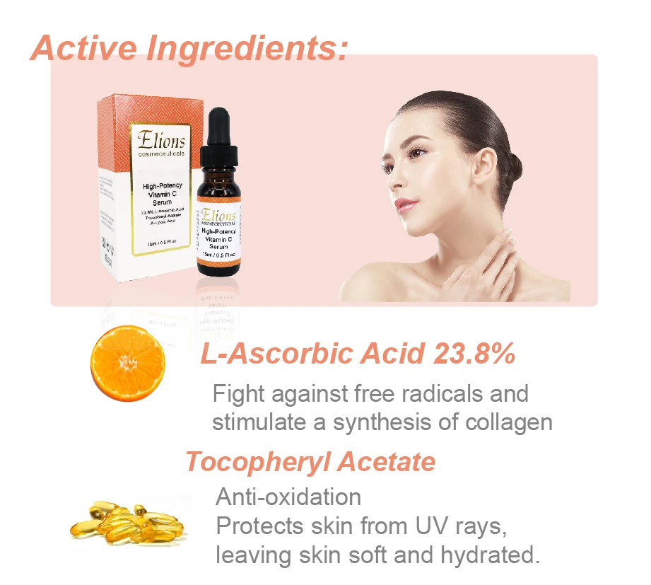 Private Label 23.80 Lascorbic Acid Dark Spot Skin Whitening Serum