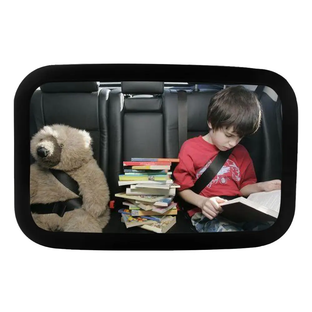 Adjustable Nylon Straps DriveMate Quick Glance Baby Car Mirror Toddlers Shatterproof Safety Glass Wide Angle Fits Cars Backseat Rear View Clarity SUVs Babies Trucks Large