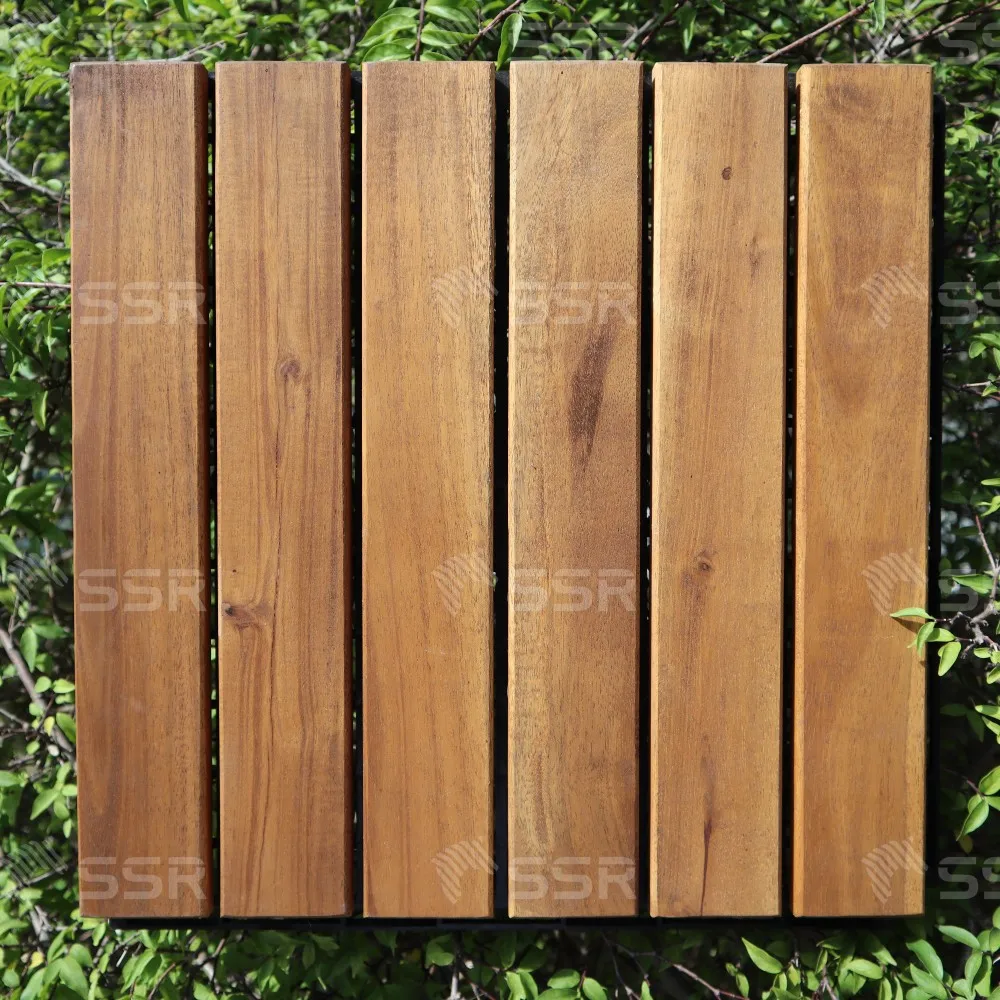 Interlocking Wood Deck Tiles For Outdoor Garden Balcony Patio Acacia ...