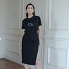 Vietnam Wholesale Cheap Price 100% Cotton Black Tshirt With Decorated Metallic Buttons Custom Logo