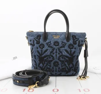 Preowned Used Designer Brand Handbag Prada Denim 2way Tote Bag Preowned Used Designer Brand Handbag Prada Denim 2way Tote Bag 1ba073 Handbags For Whole