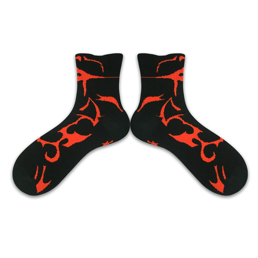 Plantar Fascia Sweat-Absorbent Breathable Mountaineering Riding Short Tube Oem Ankle Compression Printed Sport Socks