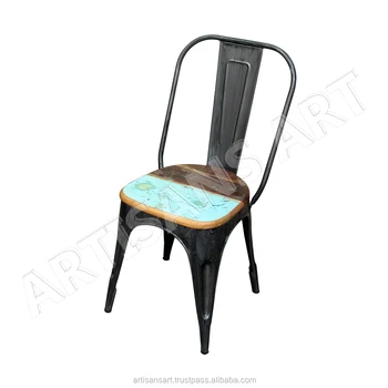 Custom Rustic Industrial Dining Chair Vintage Industrial Metal Chairs With Reclaimed Unique Wooden Seat Buy Vintage Industrial Metal Chair Restaurant Chairs Industrial Chair With Reclaimed Seat Product On Alibaba Com