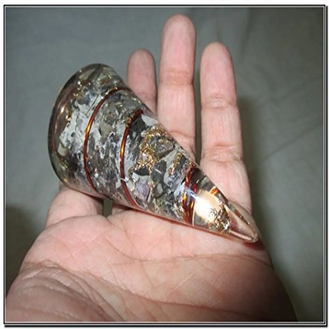 exquisite blue aventurine orgone antenna cone chakra crystal