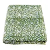 Wholesale block print ethnic light green color floral pattern printed cotton fabric