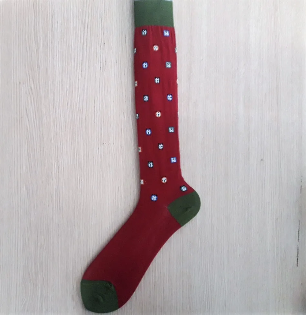 Men's Kneehigh Socks Plain With Electr. Design Combed Cotton Made