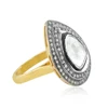 Silver Polki Cocktail Handmade Fashion Ring