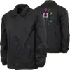 Mens Nylon Water Proof Windbreaker Style Snap Front Black Coach Jacket