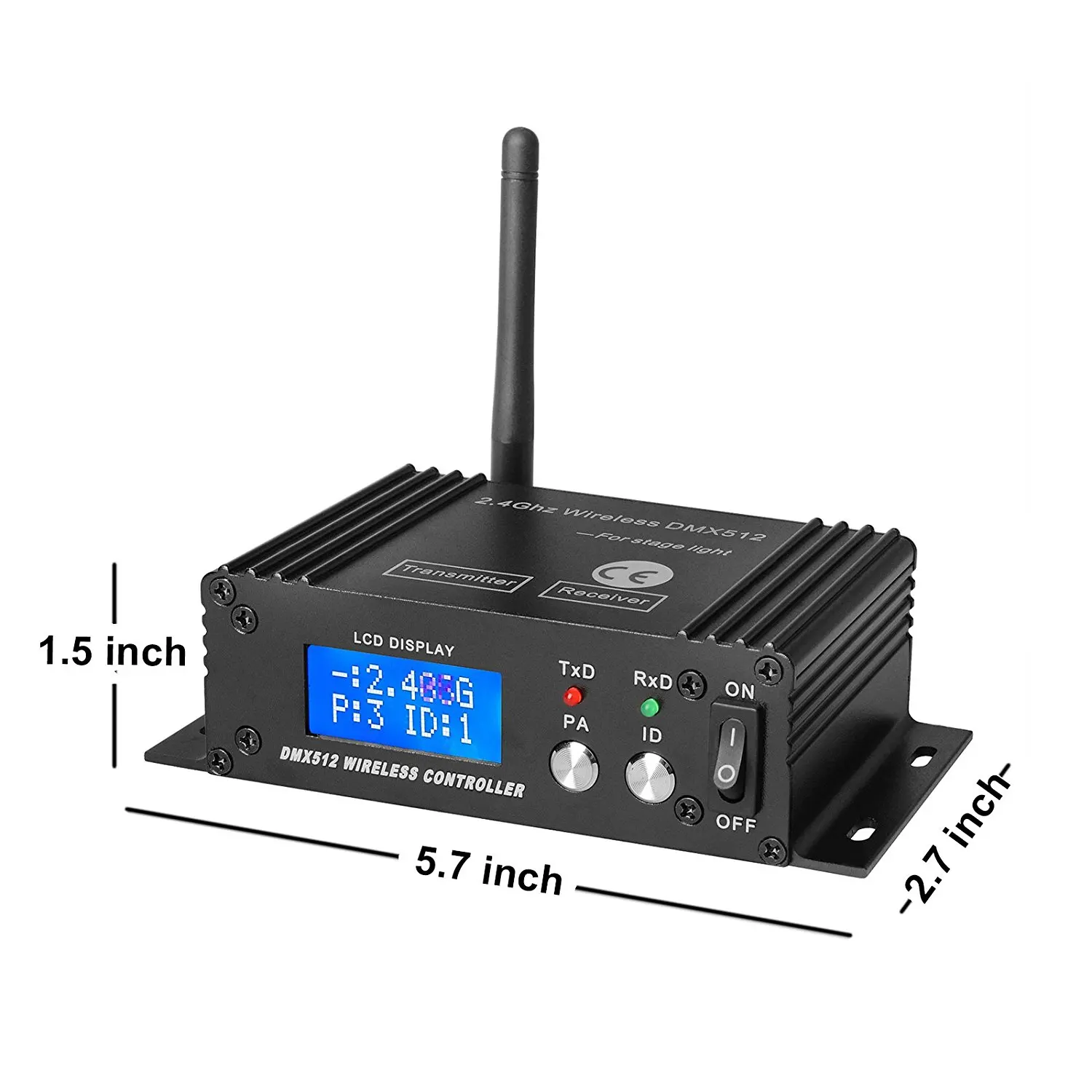 2.4g Dmx512 Wireless Lcd Display Receiver / Wireless Dmx512 Transmitter ...