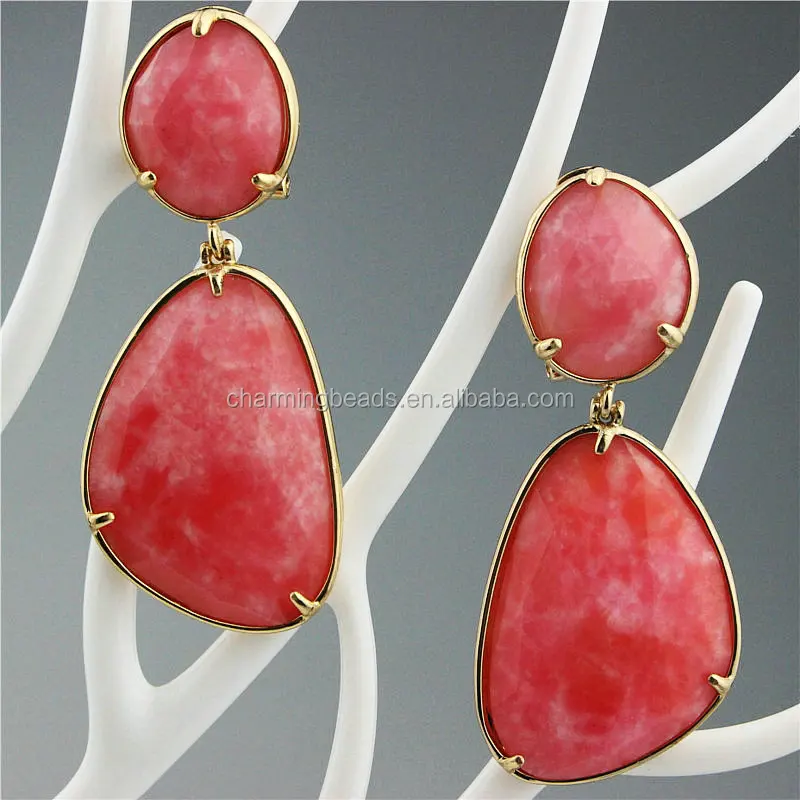 CH-ZSE0295 rhinestone stone pendant earring,pave crystal pearl stud earring,fashion cat eye stone earring jewelry