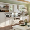 Italian classic style splint solid wood modern marble cabinets kitchen