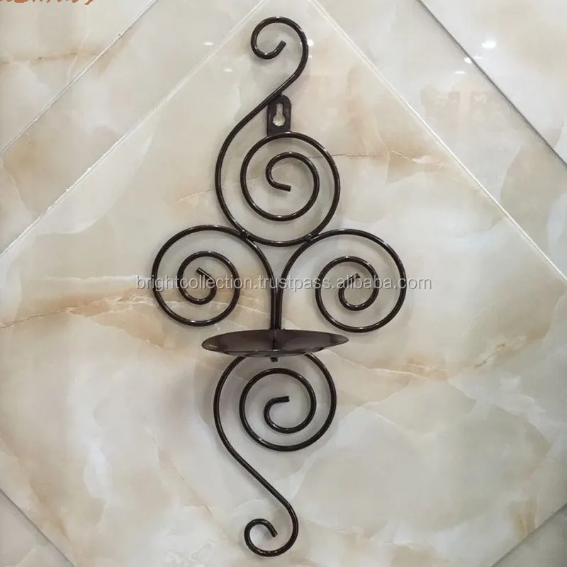 Cheap Wrought Iron Candle Holders Heart Cutting T Light Holder