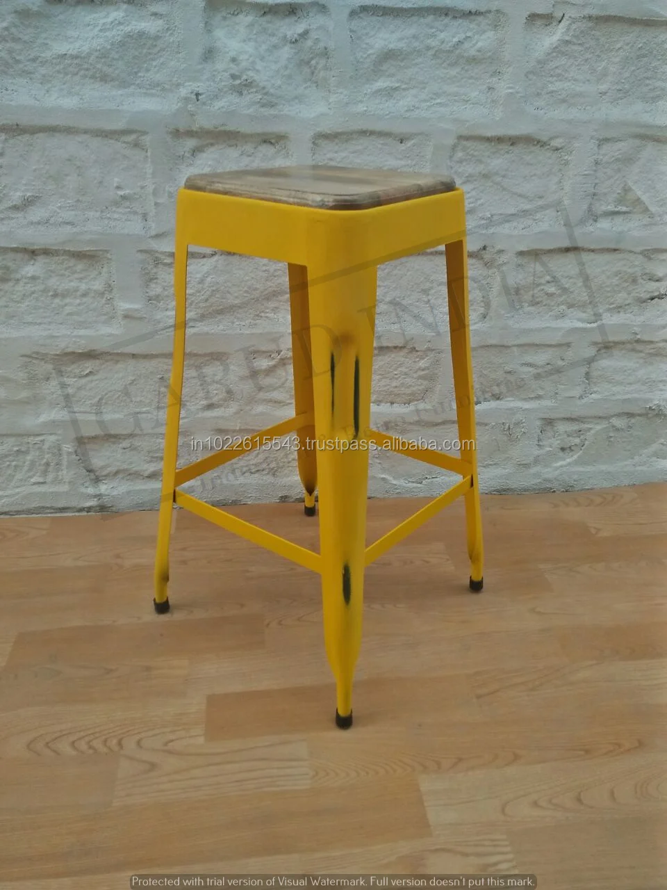 Industrial Leather Seat Bar Stools,Vintage Metal Bar Stools With
