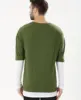 100% Cotton Men Blank Plain O-neck T-shirt 100% cotton green cheap plain blank custom men short sleeve three four sleeve