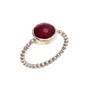 Dyed Ruby Round 925 Sterling Silver Plated beautiful Ring