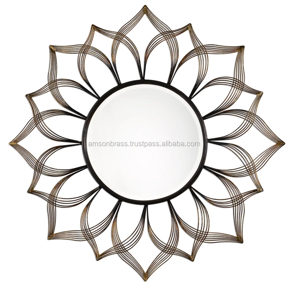 circle inner designer metal mirror for your house walls