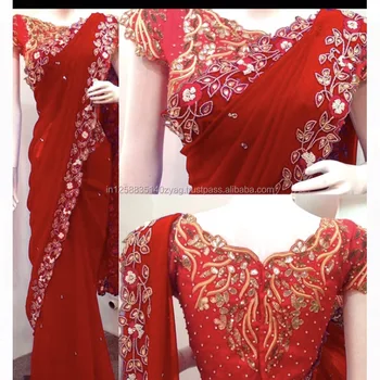 red saree party wear