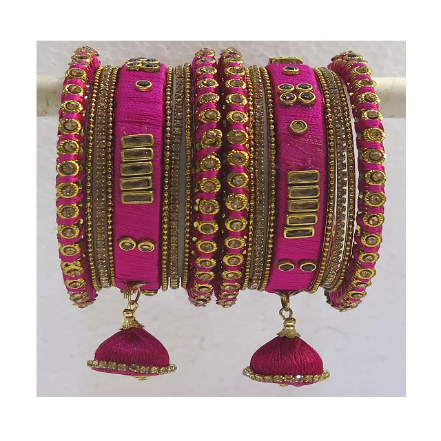 New Collection Indian Velvet Thread Bangle Necklace Set Splendid ...