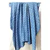 Indigo kantha quilt hand stitched bedspread reversible bed cover bedding home decor queen size gudri coverlets
