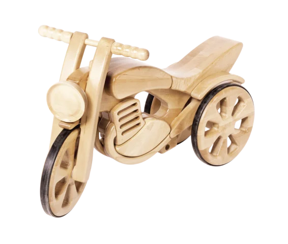 wooden rocking motorbike