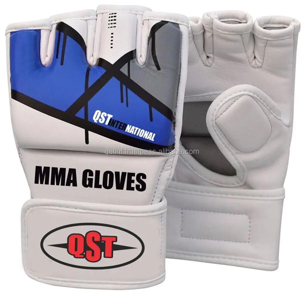 White Leather Ufc Mma Grappling Gloves For Best Fight Training Boxing