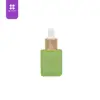 15ml new colored frosted bottle leaf green square glass dropper bottle
