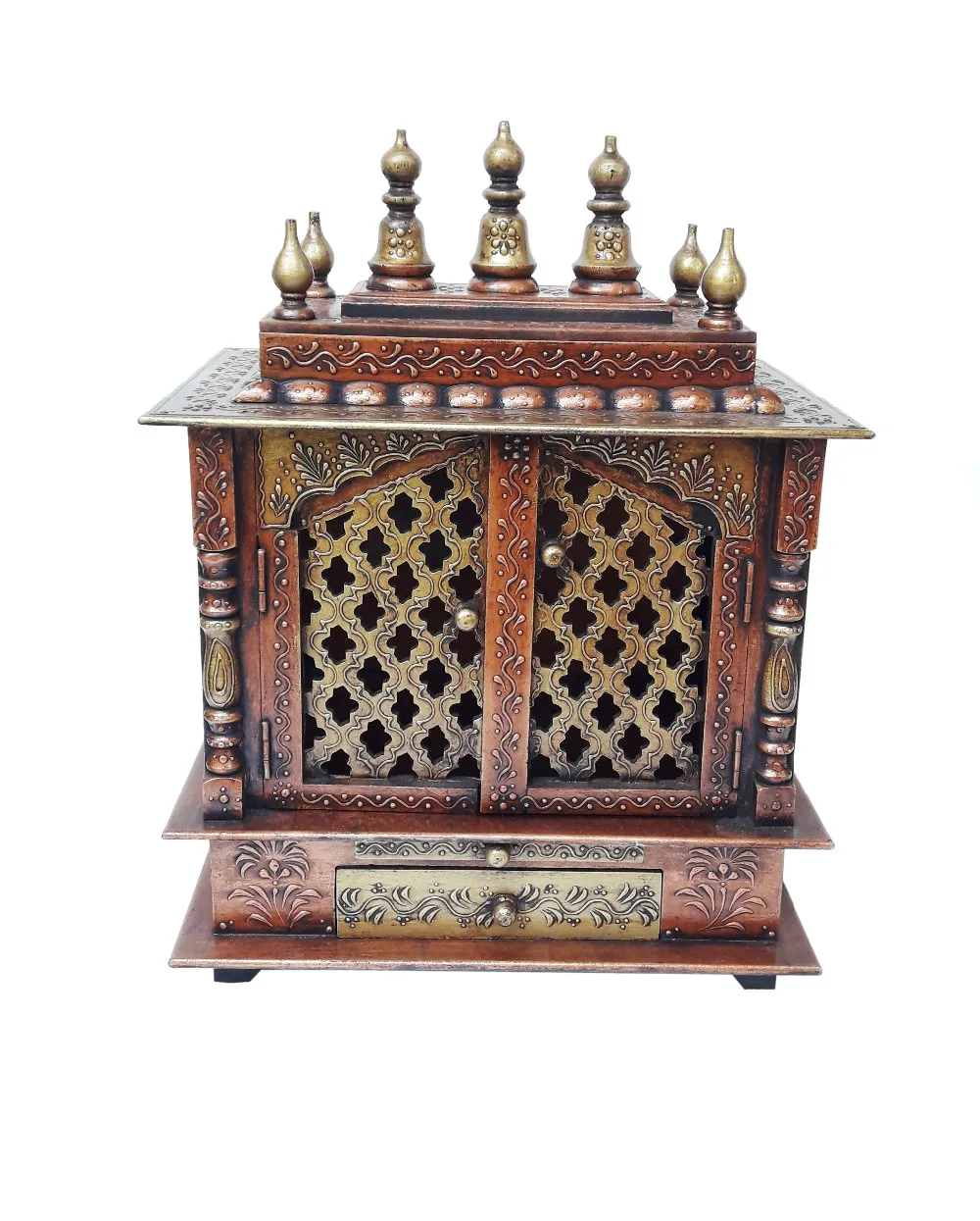 Wooden Temple With Gate Pooja Mandir For Home Decoration Buy