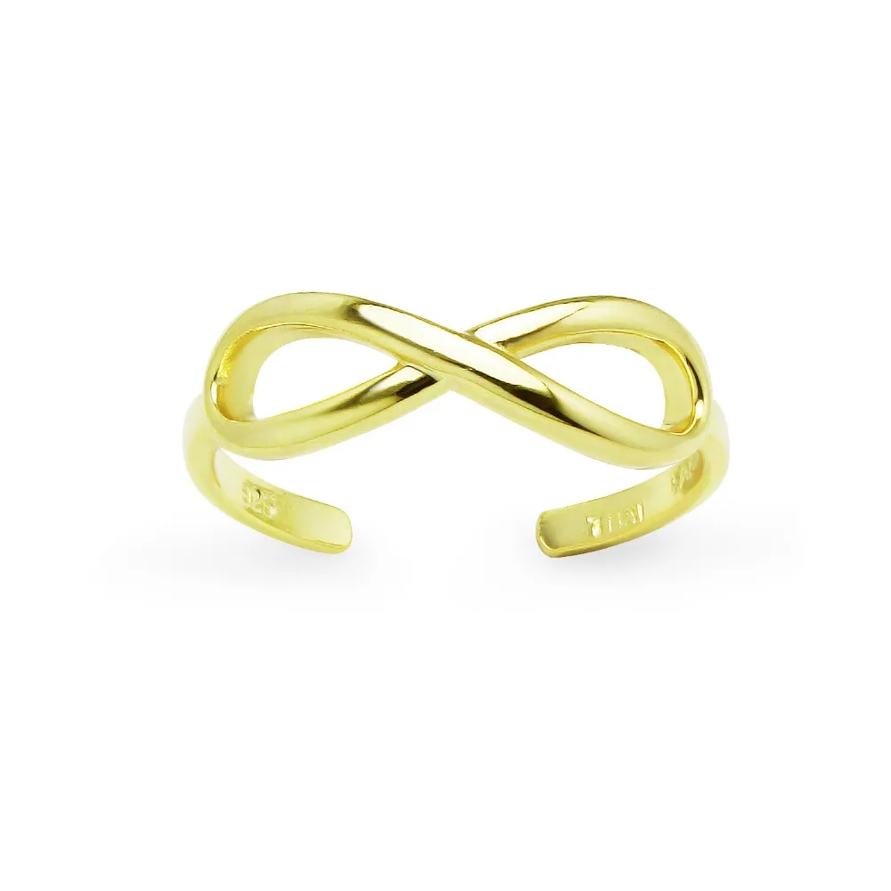 
Yellow Sterling Silver Infinity Adjustable Toe Ring 