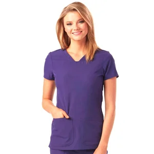 Custom v neck unisex cotton twill scrub top nurse uniform hospital Custom v neck unisex cotton twill scrub top nurse uniform hospital