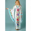 vintage beauties traditional blue edge long wedding resort wear vivid floral aari embroidery women butterfly maxi kaftan