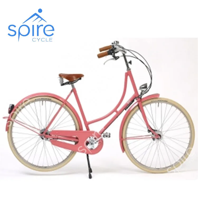 High end vintage pink city bike with classic look
