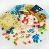 A012 - Toy puzzle with beech chips and education cards natural wood educational