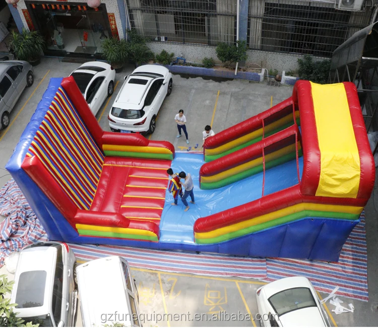 Commercial Inflatable Sticky Wall Bouncer Slide Combos For Sale