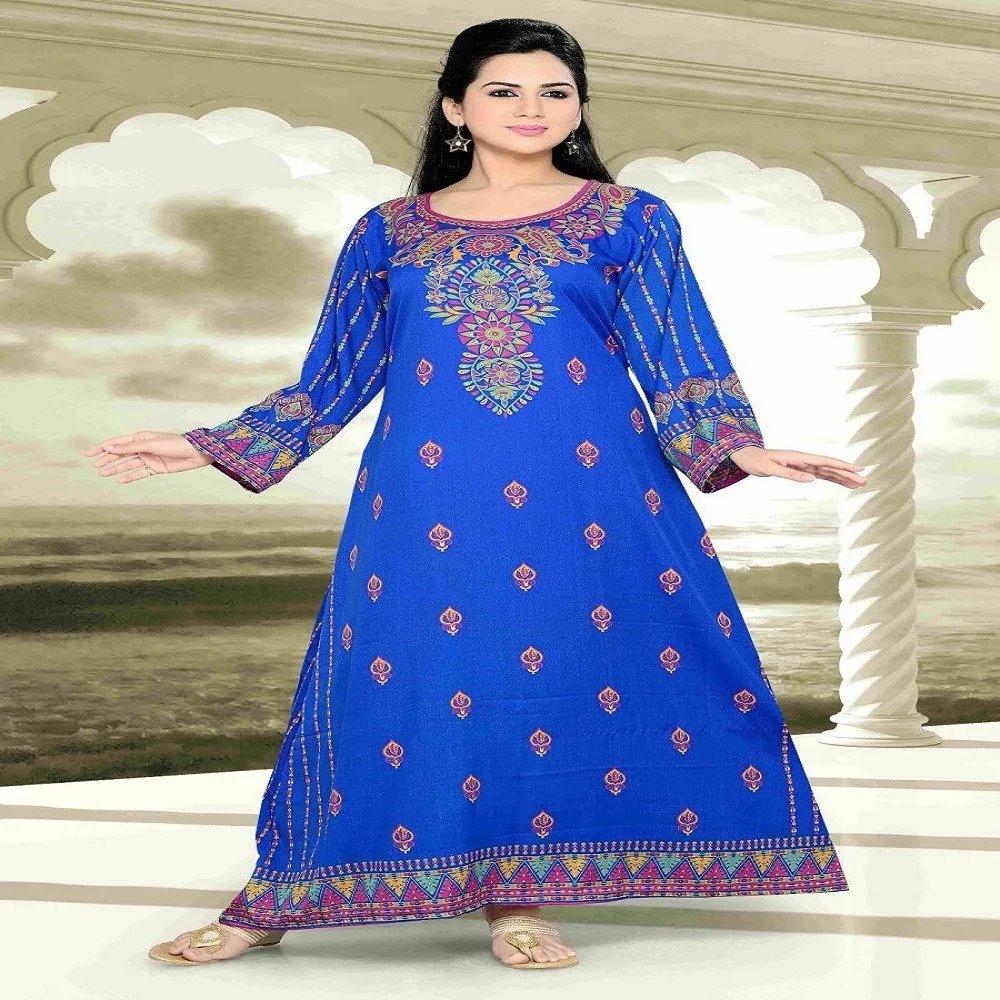 Indian Embroidered Fancy Cotton Kaftan Dress Crep Caftan Buy Dubai