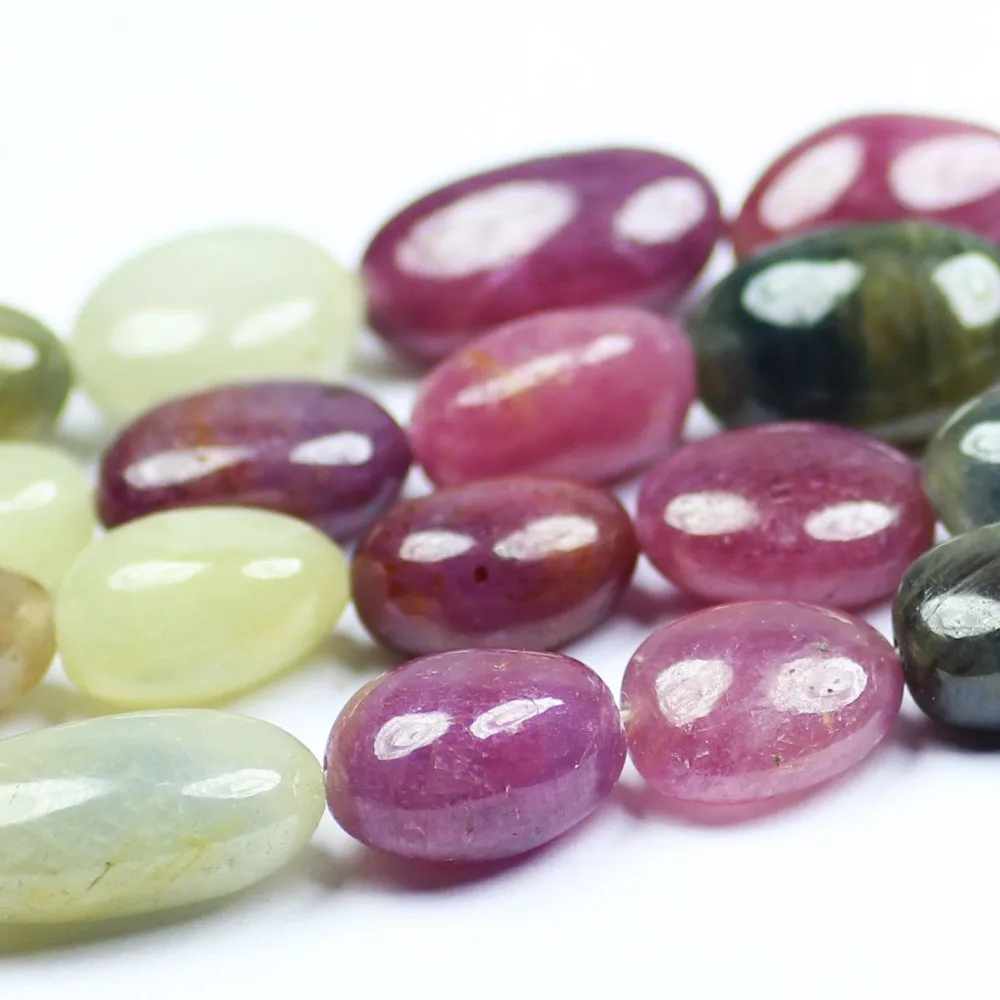 天然红宝石蓝宝石石头翻滚的石珠