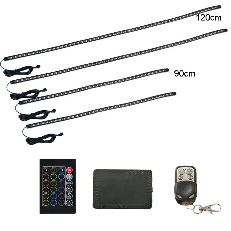 New Remote RGB 18 Colors Control SMD 5050 *4 pcs Car lighting under LED foot atmosphere Ambient Floor light