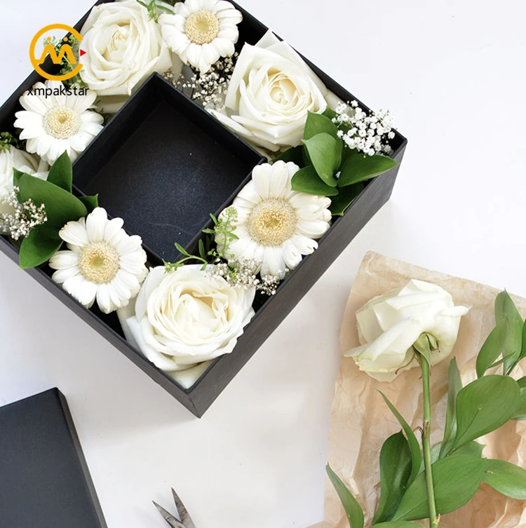 Factory supplier custom recycle containers DIY hat box flower gift box