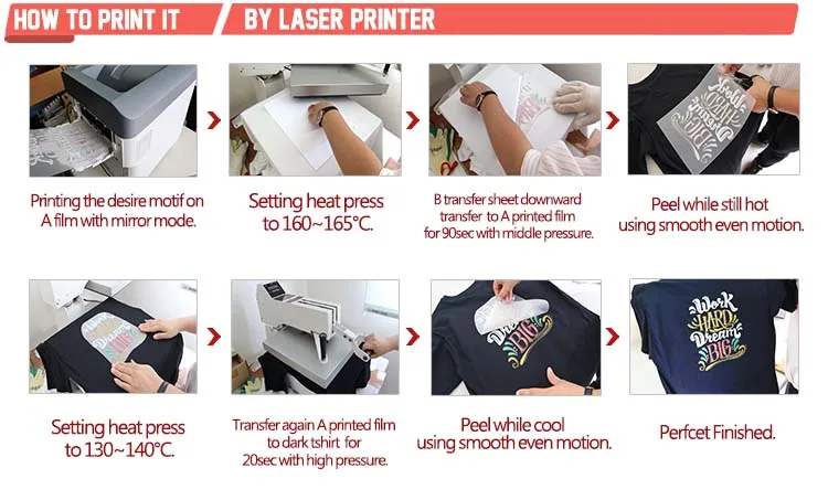Laser Heat Dark Opaque Self Weeding Transfer Paper