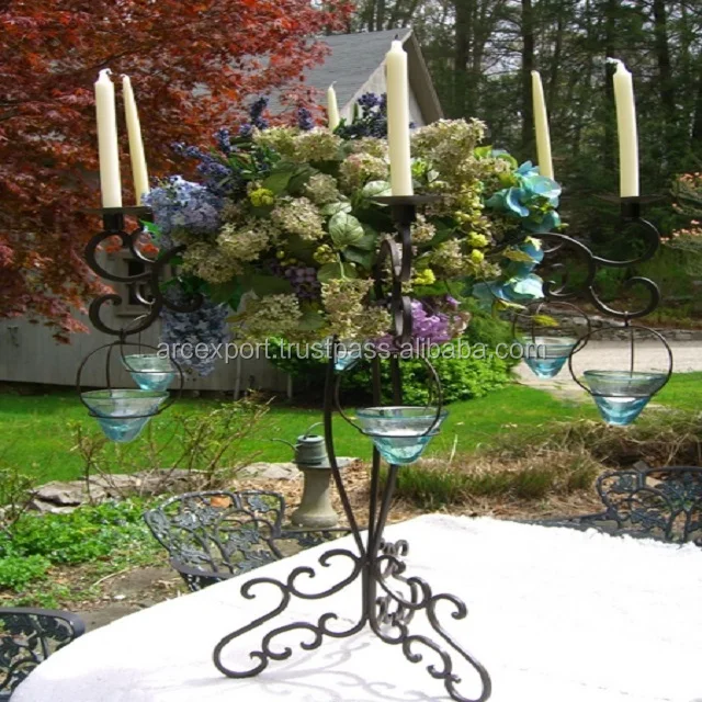 outdoor table decoration candelabra