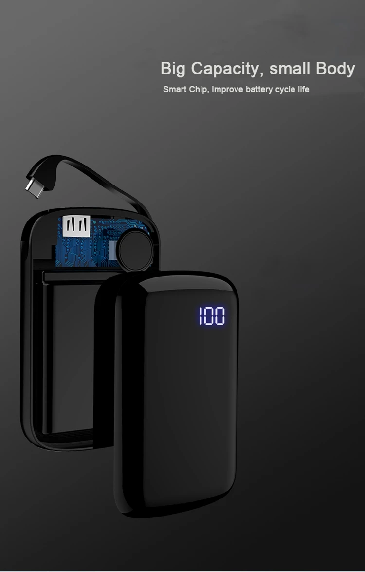 Power Bank Mini 10000mAh USB 2.1A Output Compact External Battery Portable Charger for Mobile Phone - ANKUX.COM
