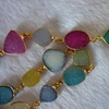 Gemstone Druzy Silver Bezel Beading chain making for jewelry