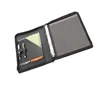 Zip closure security leather document file folder with 4 rings