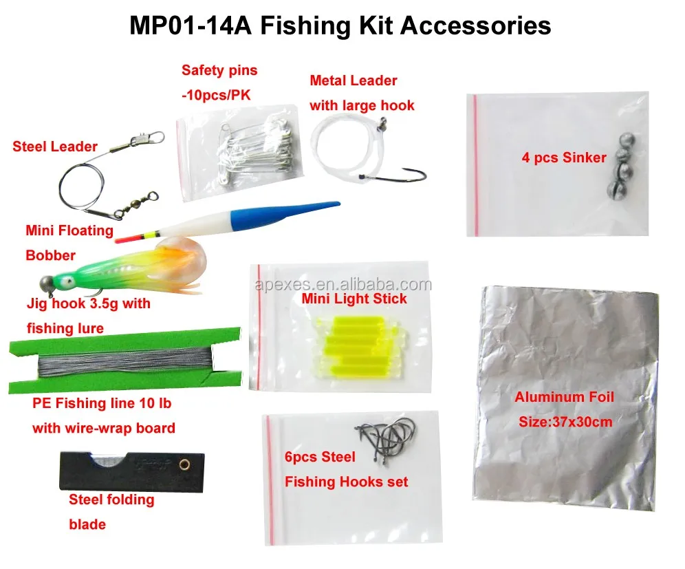 Wholesale Outdoor Product Complete Fishing Kit Survival Fishing Kit