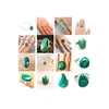 men womens oval round pear square fancy rectangle india natural gemstone stone cabochon 925 sterling silver malachite ring