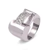 14K White Gold French Model 40's Century Diamond Ring Total 0.62 Carat