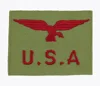 machine embroidery badges RAF Eagle USA Nationality Title - Red On Sand - Desert Embroidered Air Force Badge