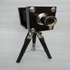 New Vintage Look Antique Film Camera with Wooden Tripod Stand Collectible Studio Gift Item Black Color.