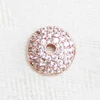 Rose Gold Plated 10mm Round Bead Cap In CZ Pave Setting